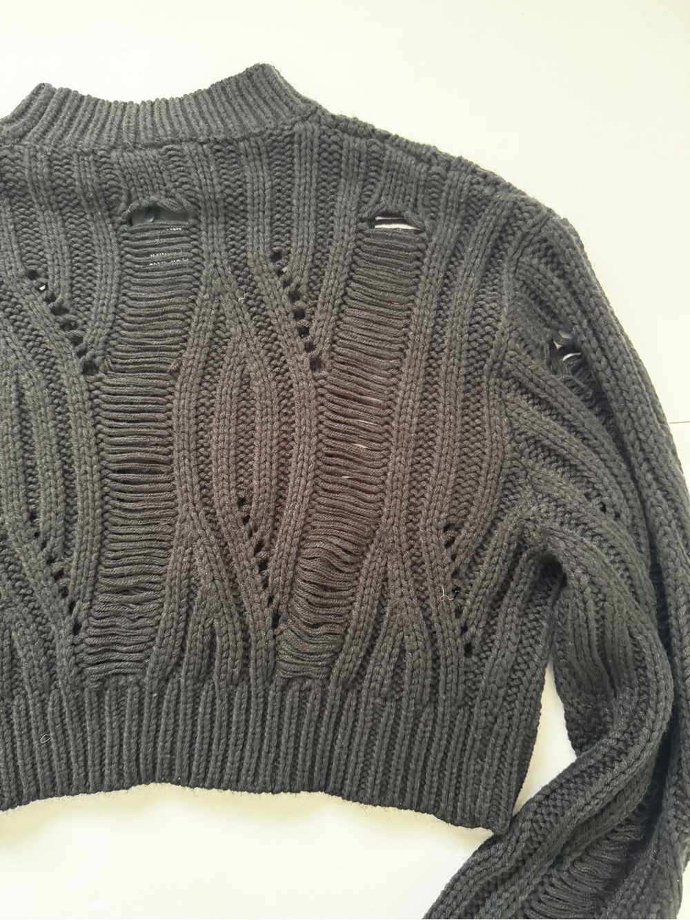 Killstar Ghastmark Disturbia Nemesis Sweater Distressed Cropped Cable Knit Sz M - Picture 15 of 16